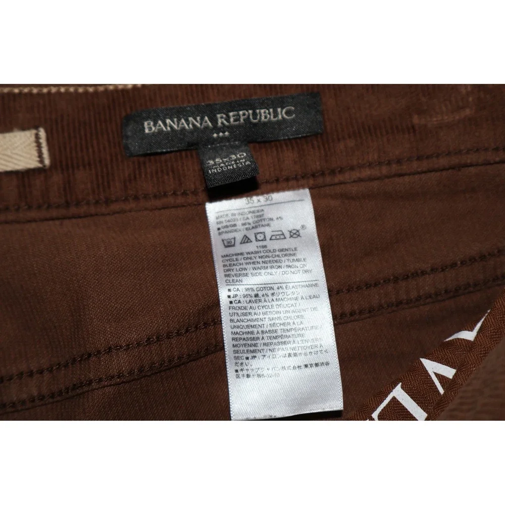 Banana Republic Travel Cord Mens 35x30 Brown Corduroy Pants Stretch Washwell